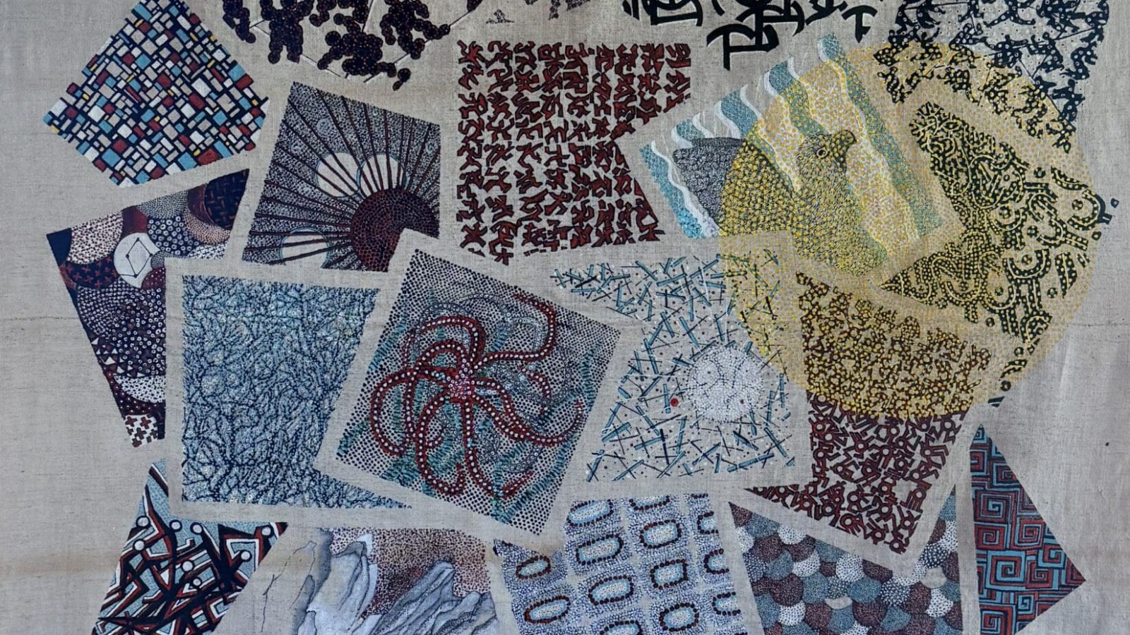 Bjorn Amelan, Detail of Sumi & Acrylic - 78” x 51” (198cm x 128cm), 2024